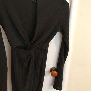 Lush olive dress with twist open back